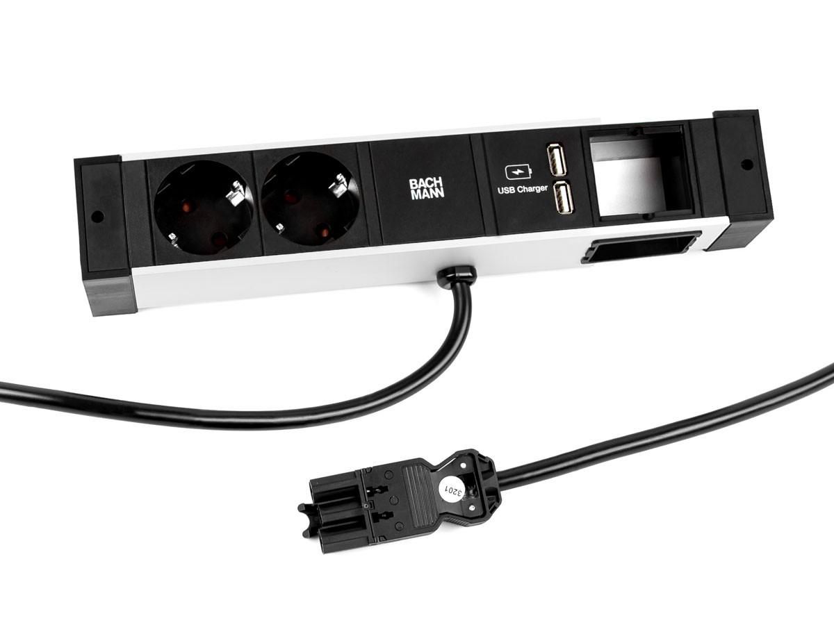 DESK RAIL 2xCEE7/3 1xCM 1xUSB - 941.001