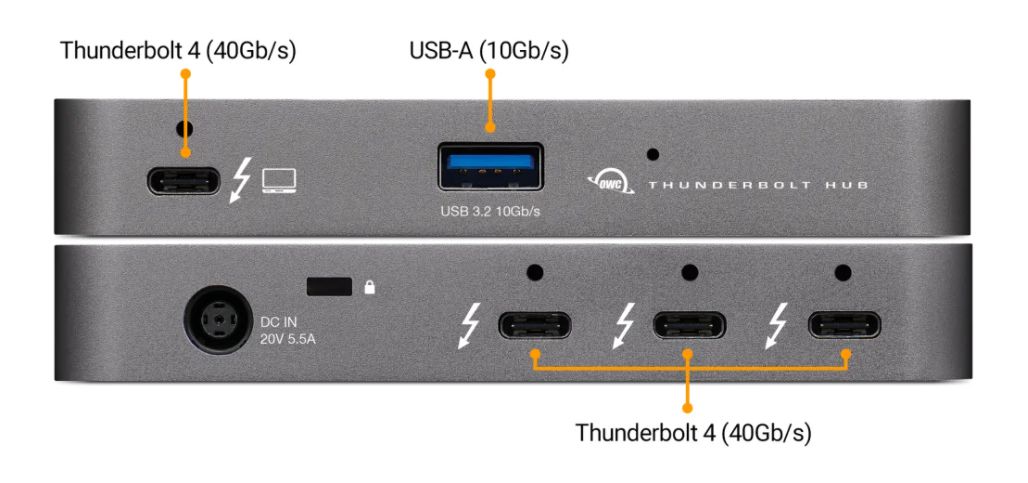 OWC Hub Thunderbolt 4 - Hub 4 ports Thunderbolt 4 + 1 port USB-A