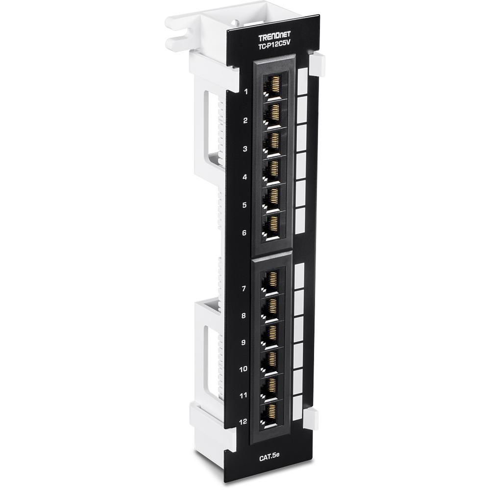 12-Port Cat5e Unshielded Wall Mount Patch Panel with Included 89D Bracket