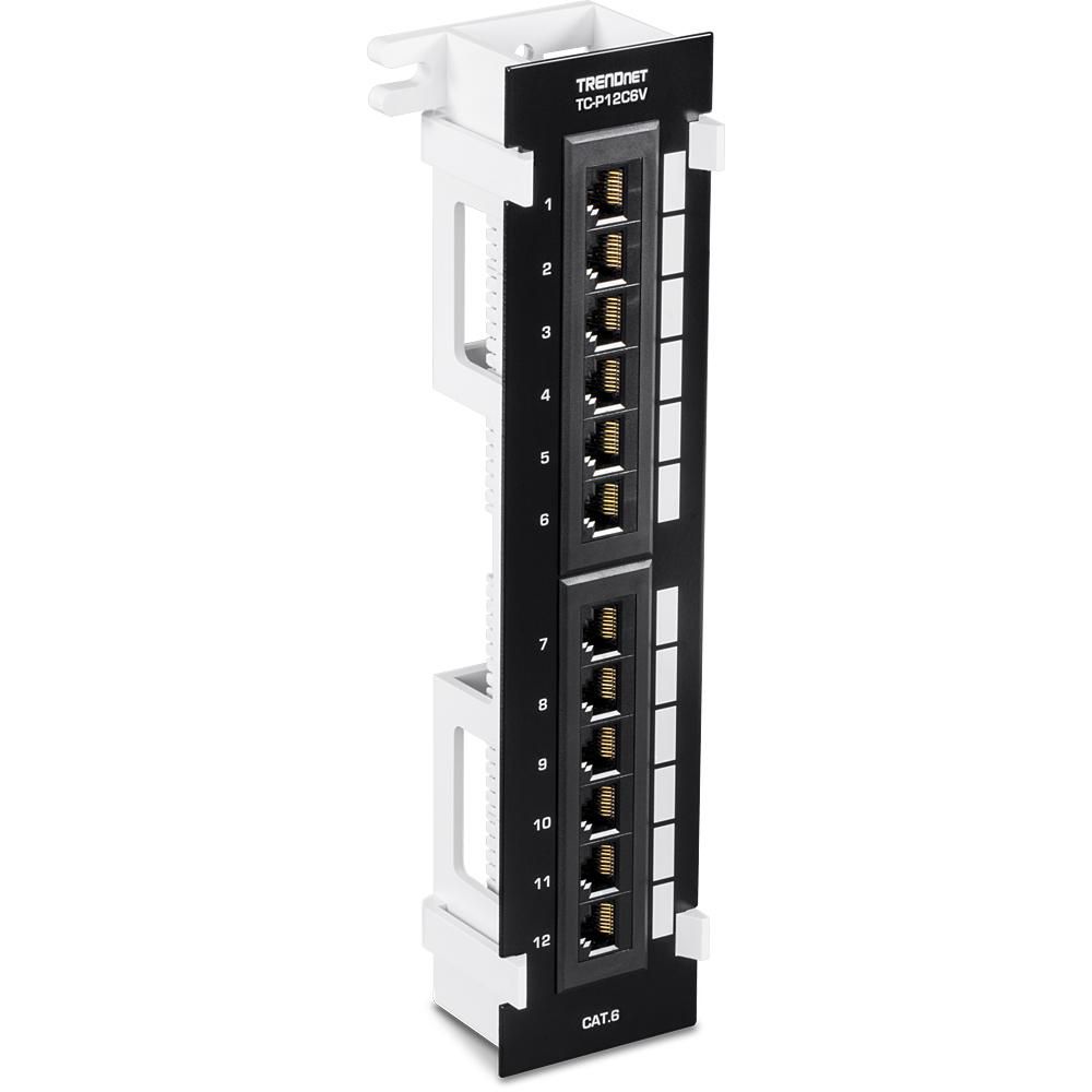 12-Port CAT6 Unshielded Wall Mount Patch Panel with Included 89D Bracket