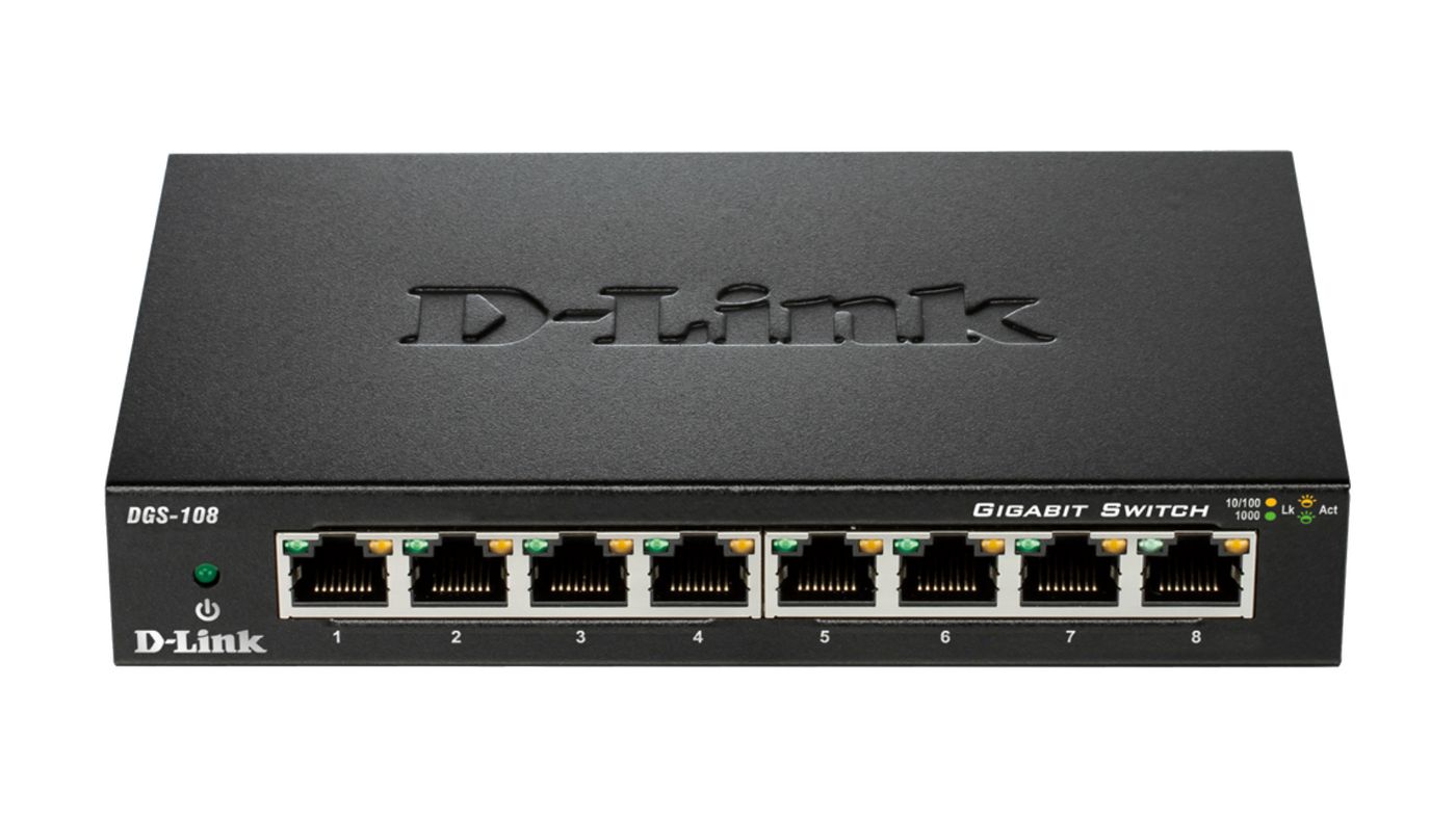 D-Link DGS-108GLE W125906616 8-Port Gigabit Ethernet Metal 
