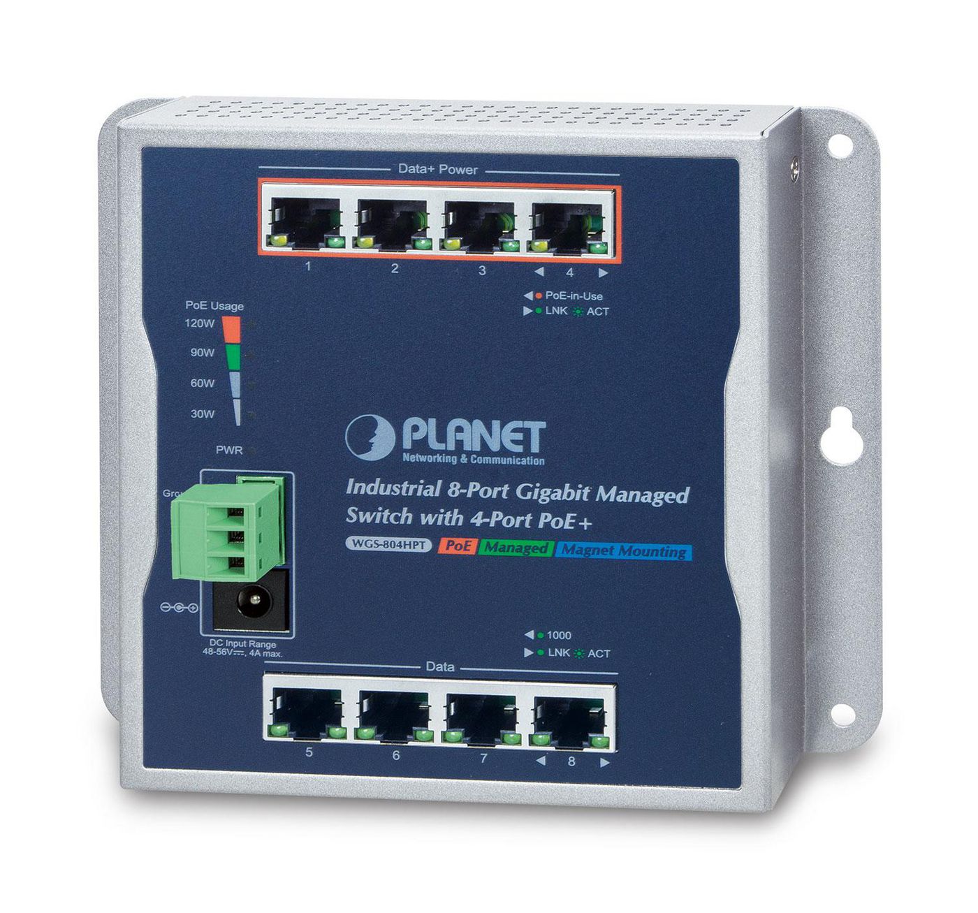 PLANET TECHNOLOGY 8-Port Wall-mt Managed Switch