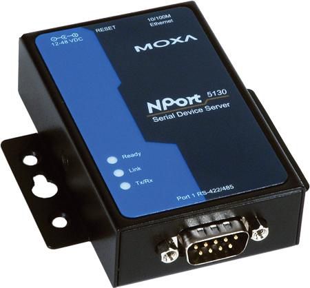MOXA 1 port device server - 10/100M Ethernet - RS-422/485 - DB9 male - 15KV ESD 110V or 230V