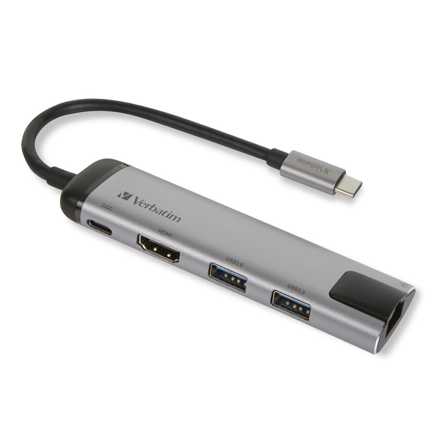 49141, Verbatim USB-C, 2 x USB 3.0, HDMI, RJ-45, 5 - 20 V, 3 A, 15 cm, 50 g