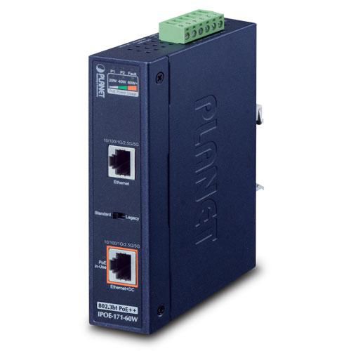 PLANET TECHNOLOGY Industrial Single-Port 10/100/1000Mbps Ultra PoE 60W