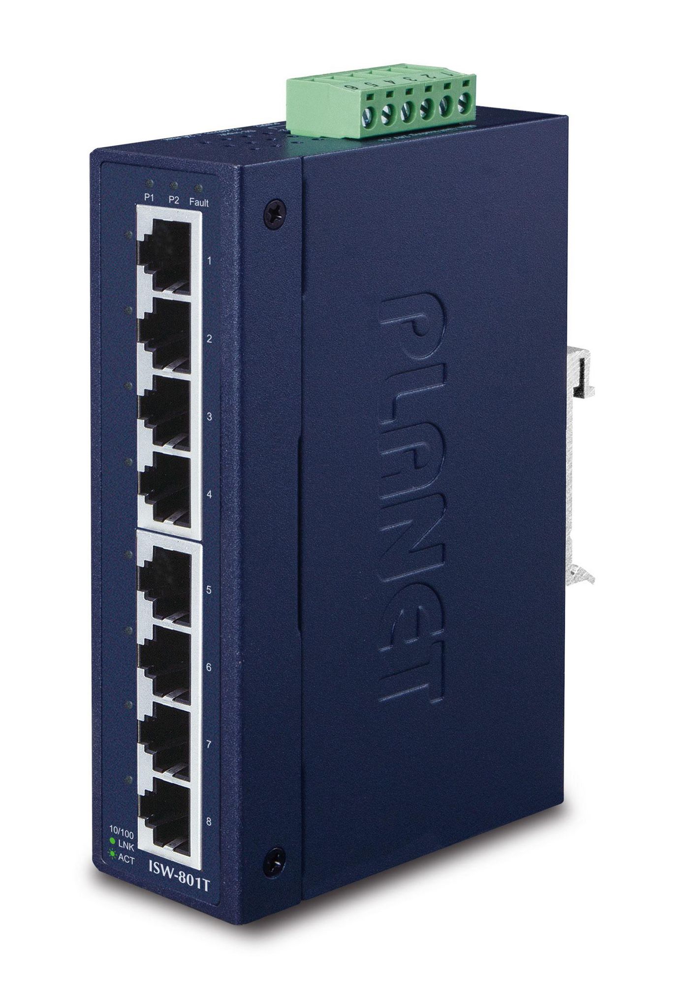PLANET TECHNOLOGY Planet Industrial Fast Ethernet Switch ISW-801T, 8 Port, für Hutschienenmontage