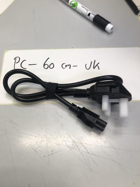 Power Cord, 60cm, Black, UK