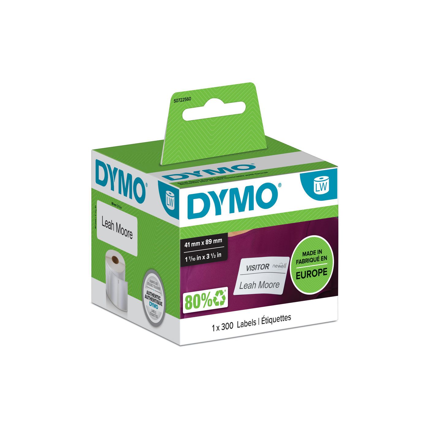 DYMO S0722560 Removable White name badge 