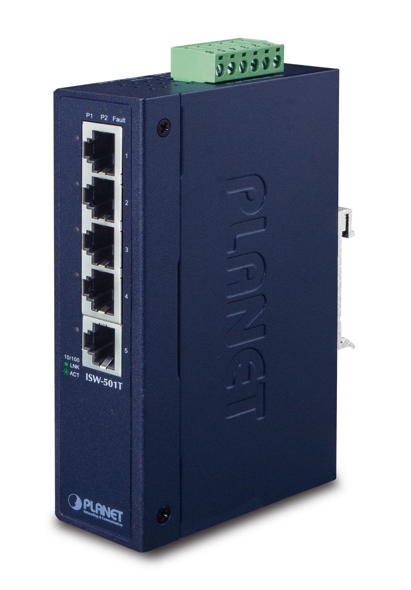 PLANET TECHNOLOGY Planet Industrial Fast Ethernet Switch ISW-501T, 5 Port, für Hutschienenmontage
