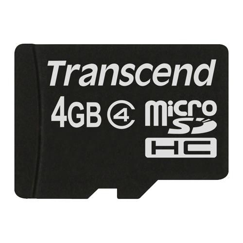 Transcend TS4GUSDC4 MicroSD Card SDHC Class 4 ,4GB 