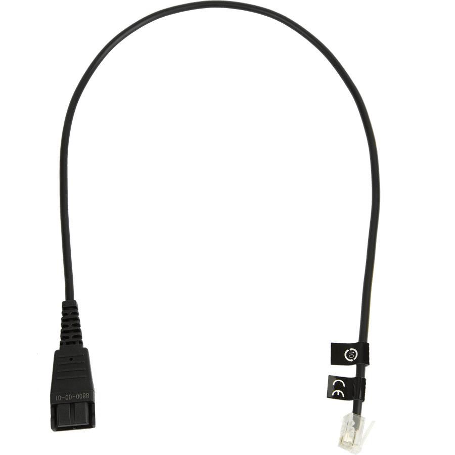 Jabra 8800-00-01 QD cord, straight, mod plug 