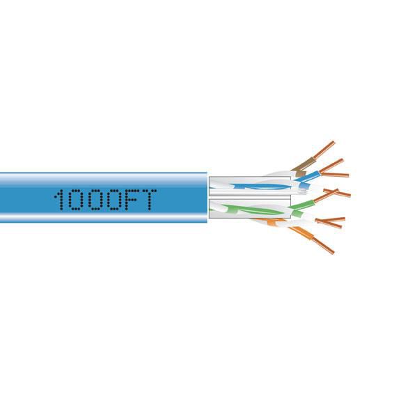 CAT6A SOLID RISER 1000' BLUE