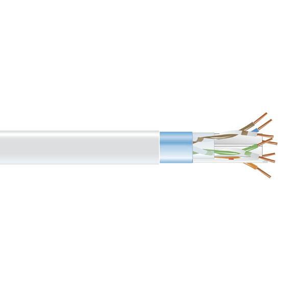 CAT6 Shielded 400-MHz Solid Bulk Cable (f/utp) 24 Awg 4-pair Pvc 305m White
