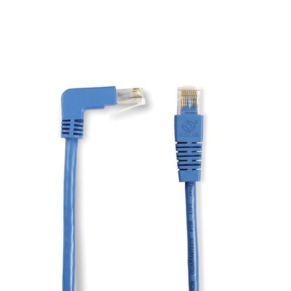 CAT6 90 Down To Straight Patch Cable Blue