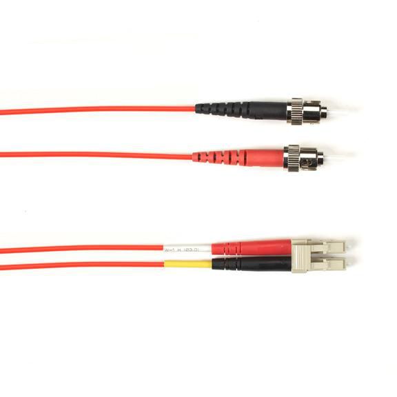 Multimode Fiber Optic Patch Cable - Om3 50/125 - St To Lc - Red- 4m