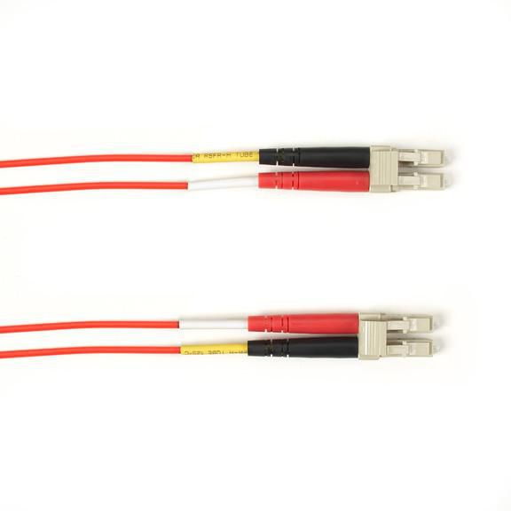 Multimode Fiber Optic Patch Cable - OM3 50/125 - OFNR PVC - LC TO LC - Red - 2M