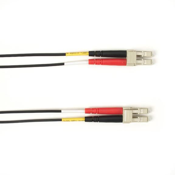 Multimode Fiber Optic Patch Cable - OM3 50/125 - OFNR PVC - LC TO LC - Black - 15M