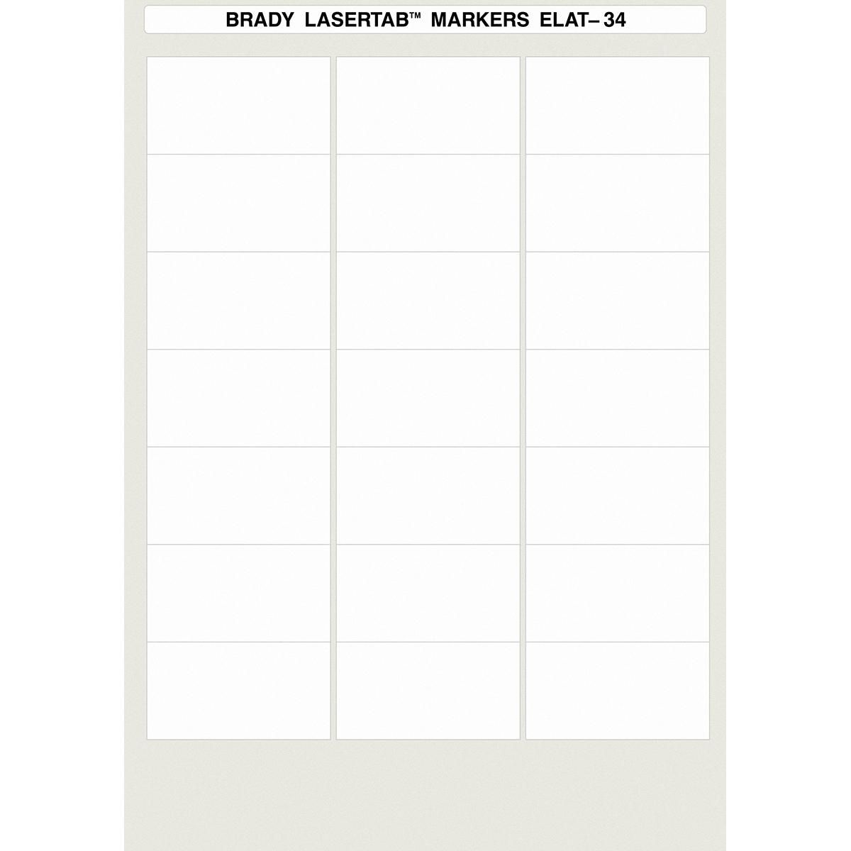 ELAT-34-747W-1, Brady LaserTab Polyester Labels A4 Sheets | EET