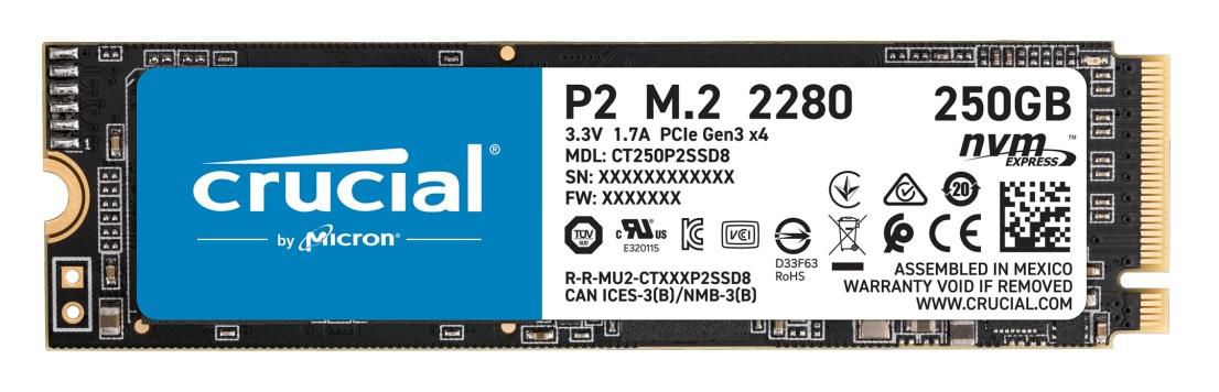 Crucial CT250P2SSD8 W126171852 P2 M.2 250 GB PCI Express 3.0 