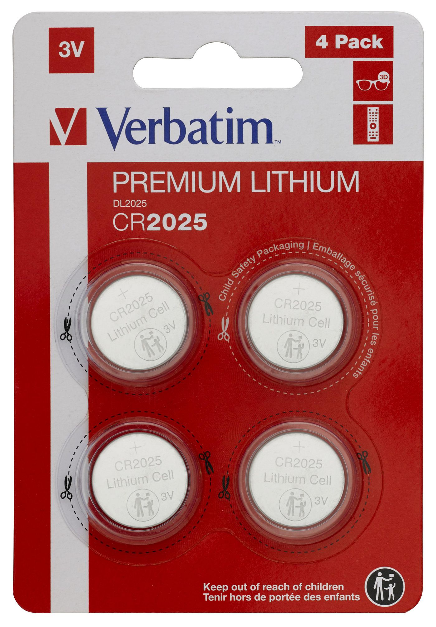 Verbatim 49532 W126181785 LITHIUM BATTERY CR2025 3V 4 