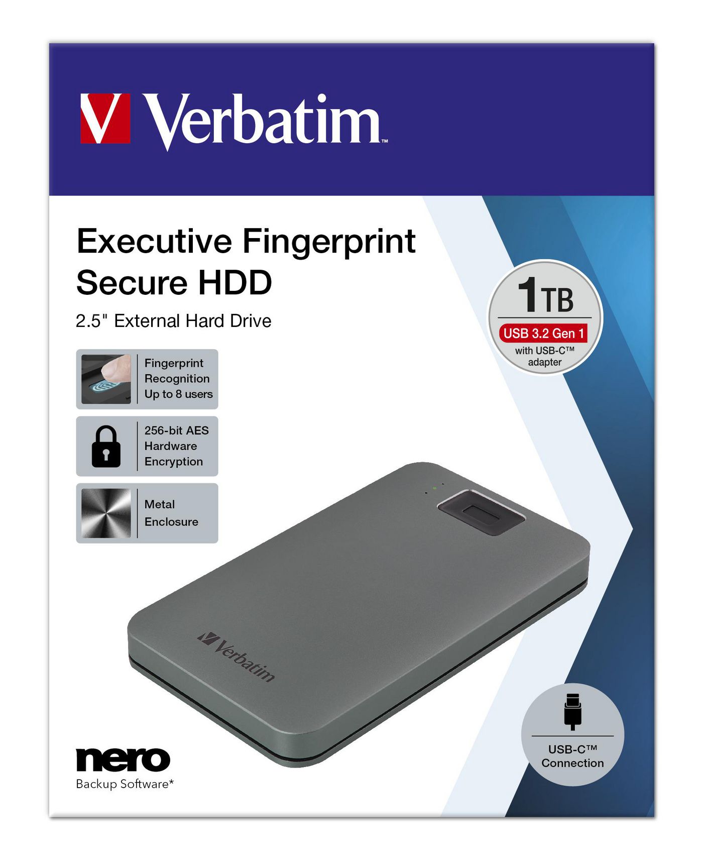 Verbatim 53652 W126181793 Executive Fingerprint Secure 