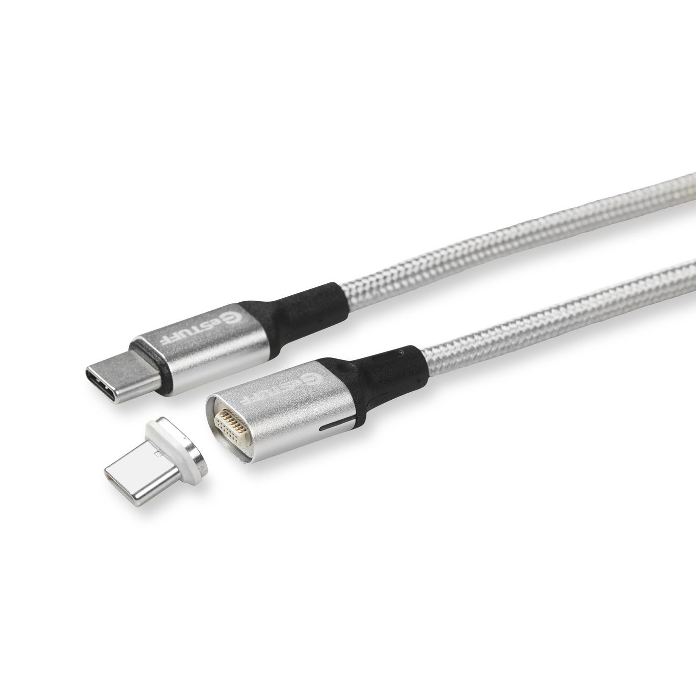 Magnetic USB-c - C 2.0 Cable Nylon 2m Grey