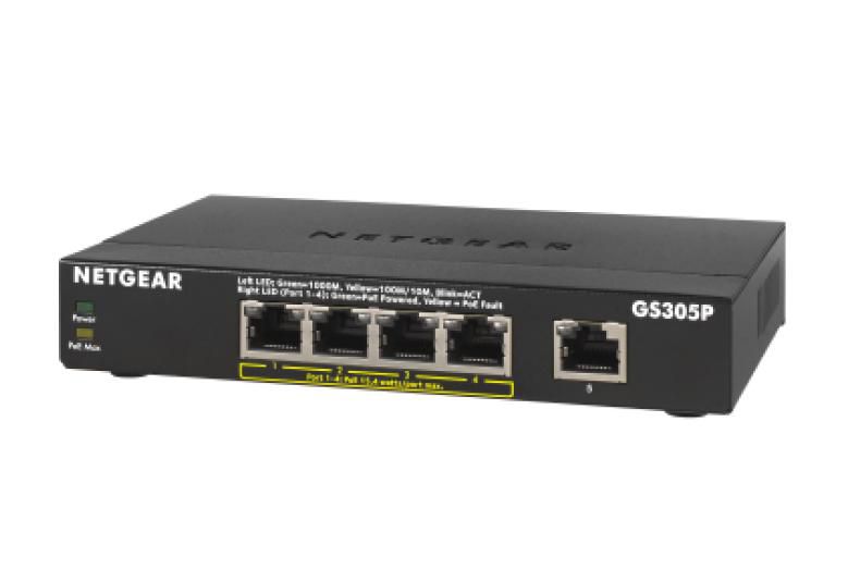 Netgear GS305P-200PES W126258135 GS305P 5-Port Gigabit PoE 