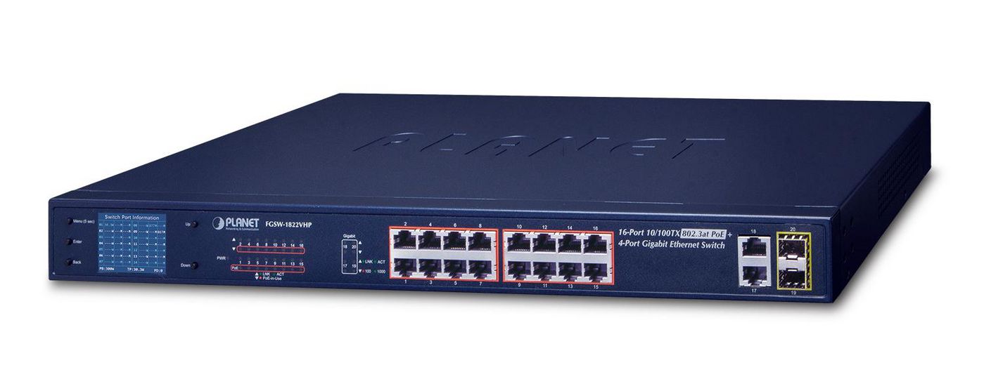 Planet FGSW-1822VHP 16-Port 10100TX 802.3at 