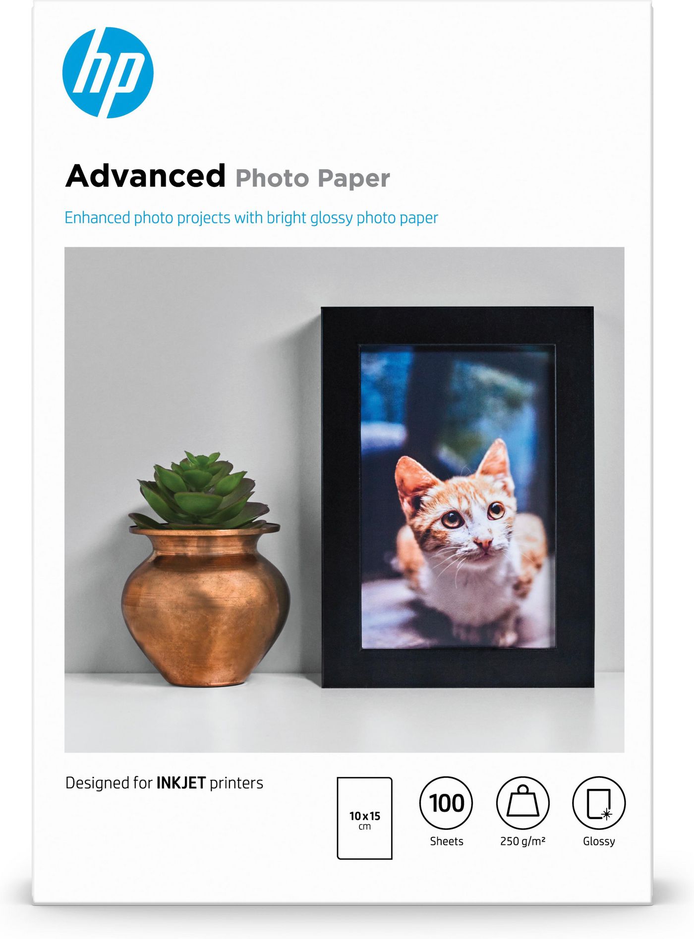 HP Advanced Fotopapier hochglänzend 100Blatt 10x15 cm randlos