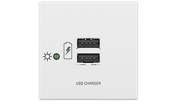 Two USB Outlets, White - 60-1693-03