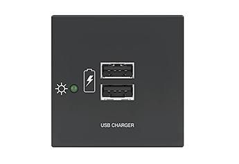 Two USB Outlets, Black - 60-1693-02