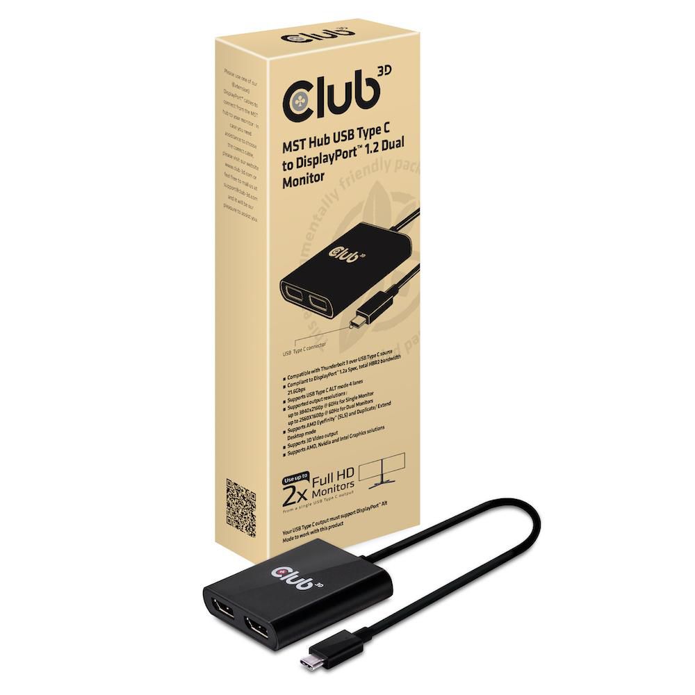 Club3D CSV-1545 adaptor USB 3.1 Typ C   2xDP 