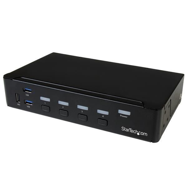 STARTECH.COM 4 Port DisplayPort KVM Switch - DP KVM Umschalter mit USB 3.0 Hub