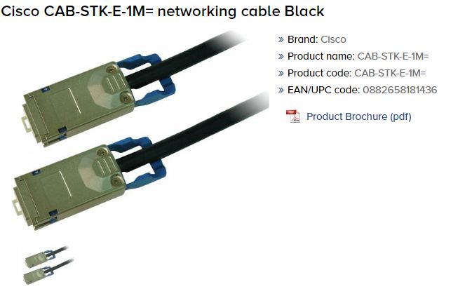 Cisco CAB-STK-E-1MRFB W126437889 BLADESWITCH 1M 
