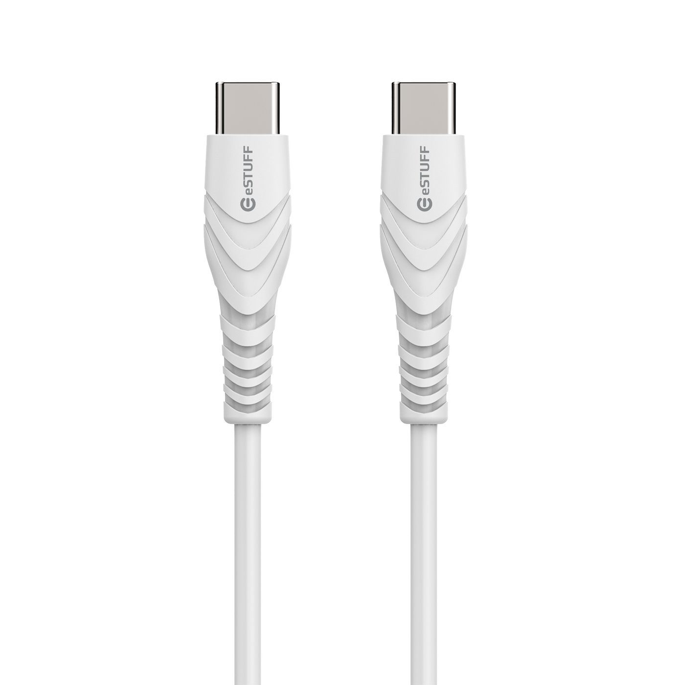 ESTUFF - USB-Kabel - USB-C (M) zu USB-C (M) - USB2.0 2,4 A - weiß (ES604201-BULK)