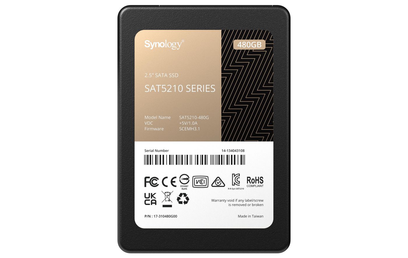 Synology SAT5210-480G W126478397 AT5210 2.5IN SATA SSD 480 GB 