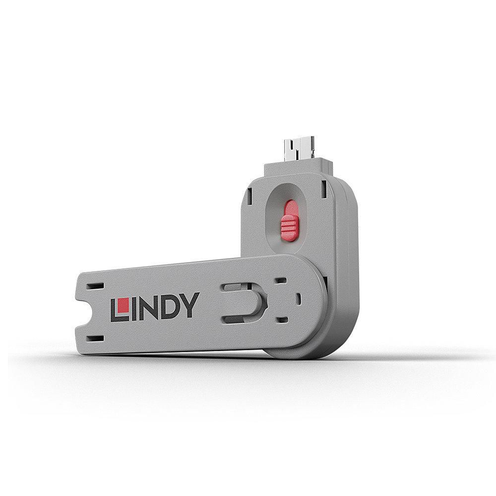 Lindy 40620 USB Port Blocker PINK -Key 
