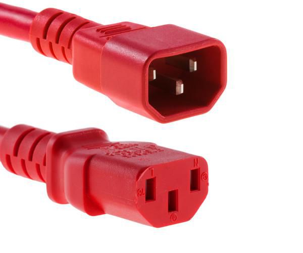 Power Cord C13 - C14 3m Red