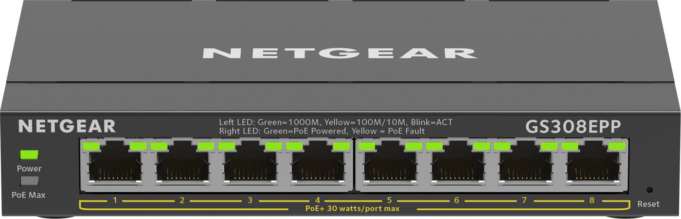 Netgear GS308EPP-100PES W126258133 8PT GE Plus Switch WHI-PWR 