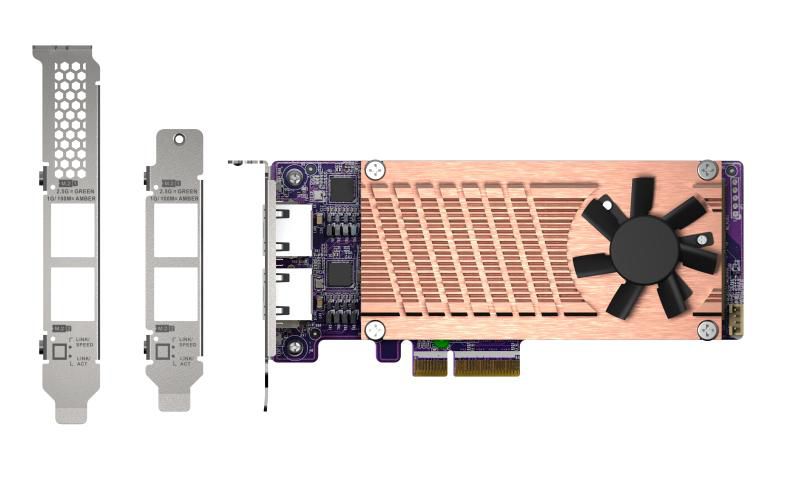 Qnap QM2-2P2G2T - Carte d extension 2 x PCIe Gen3 M.2 NVMe SSD & 2 x 2.5GbE - QM2-2P2G2T