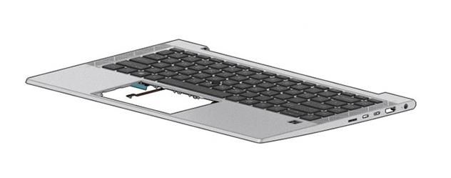 HP Top Cover w/Keyboard Cp+Ps Bl Nordic