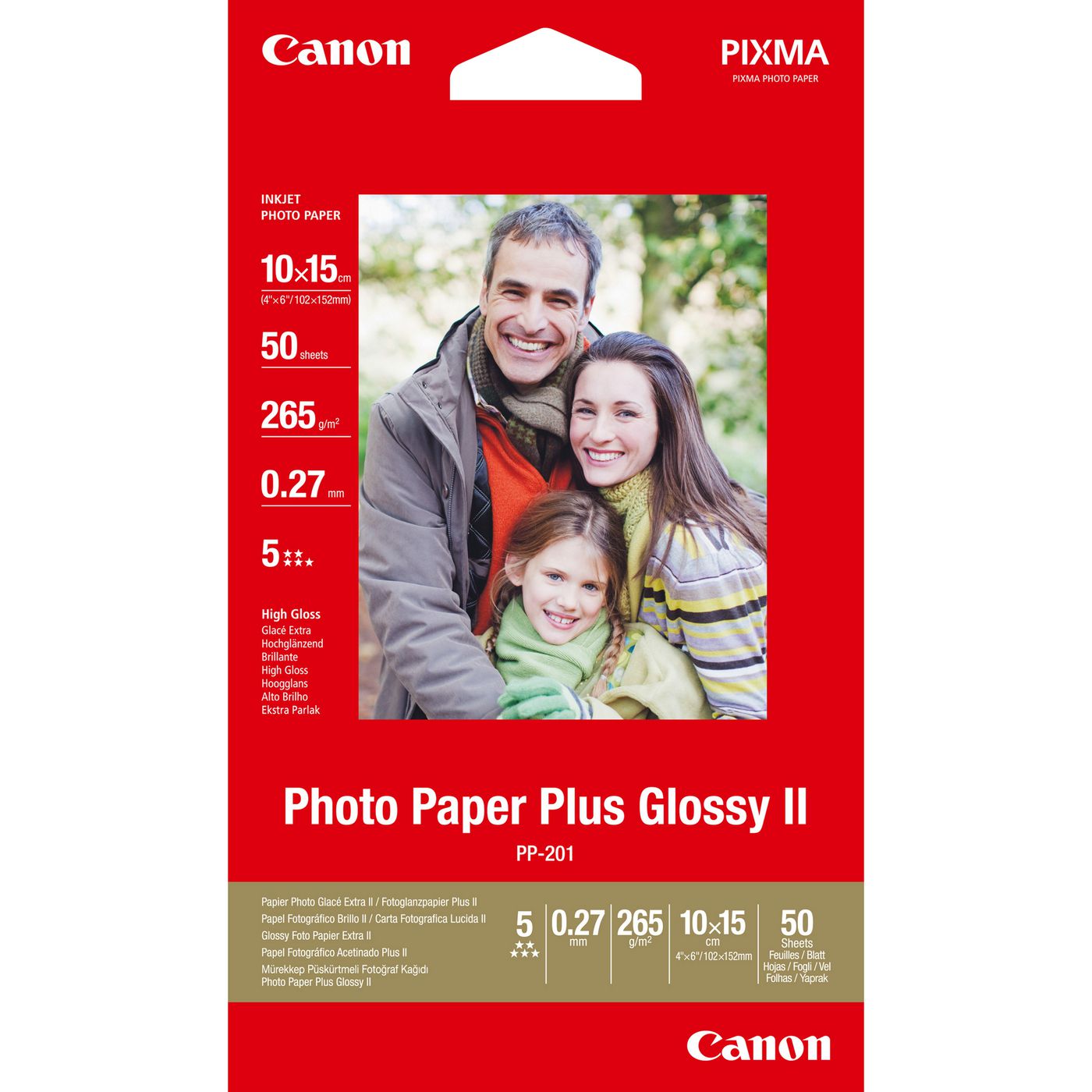 CANON Plus Glossy II PP-201 Fotopapier 10x15 50Blatt