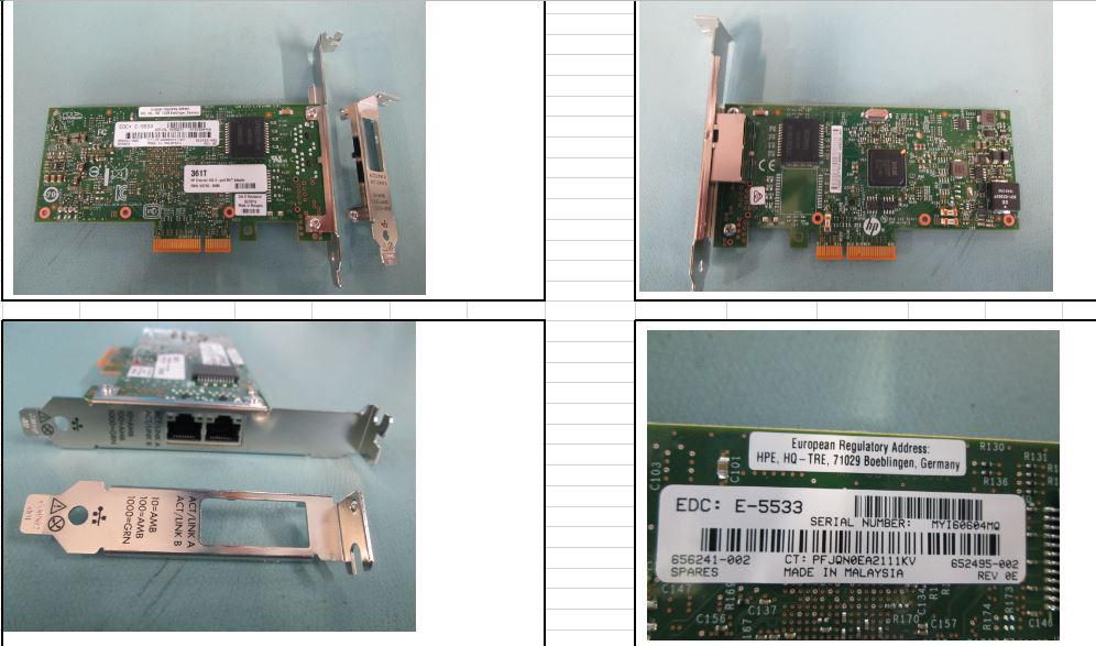 Ethernet 1Gb 2P 361T Adapter - 656241-002-RFB