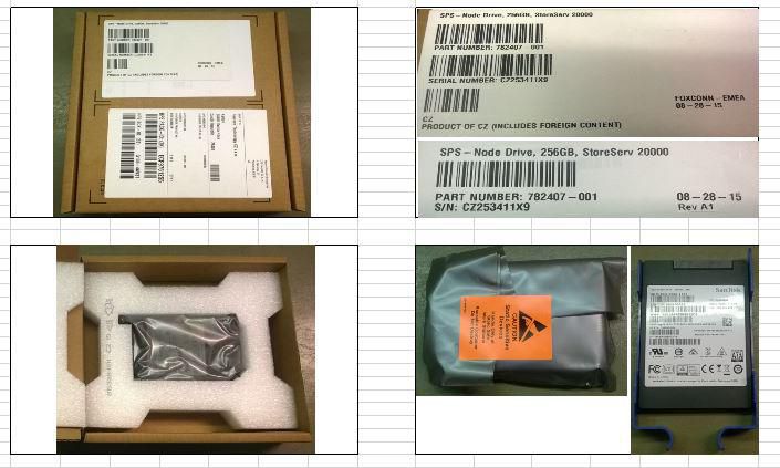 Hewlett-Packard-Enterprise 782407-001-RFB W129054061 NODE DRIVE 256GB STORESERV 