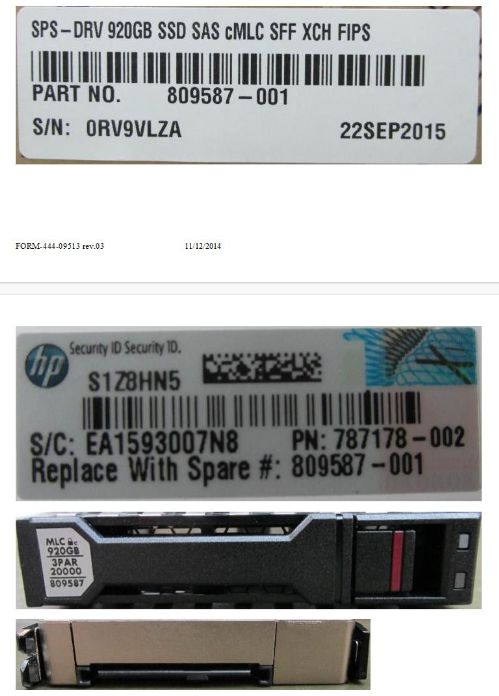 DRV 920GB SSD SAS CMLC SFF XCH