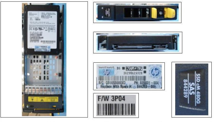 480GB SAS 6G SFF SSD for 3PAR - 844289-001-RFB