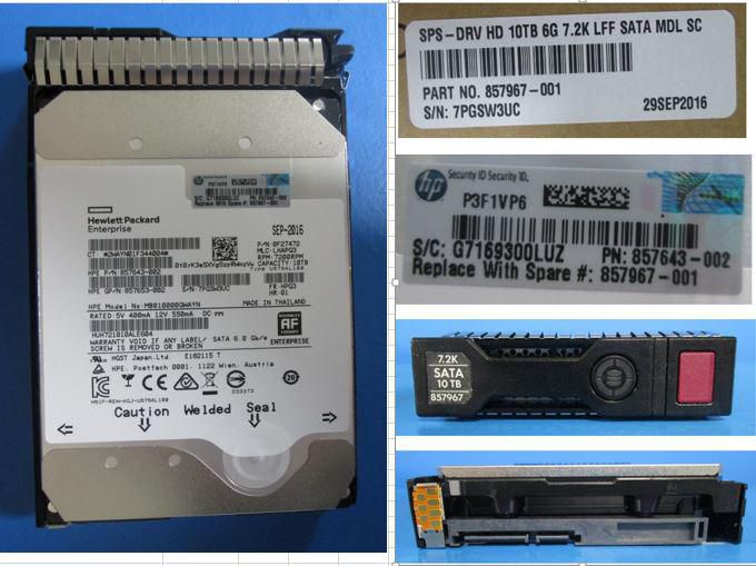 HP ENTERPRISE HPE SPS-DRV HD 10TB 6G 7.2K LFF SATA MDL SC