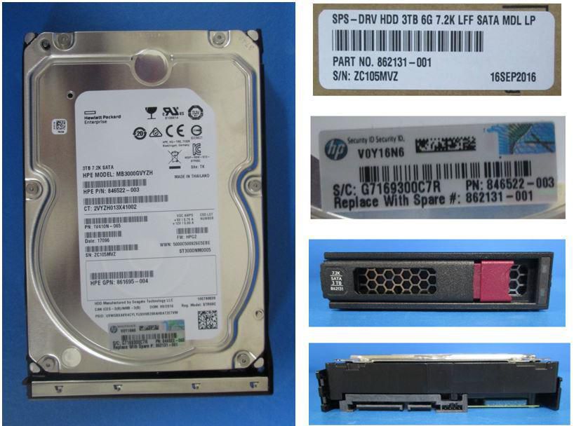 HP ENTERPRISE HPE SPS-DRV HDD 3TB 6G 7.2K LFF SATA MDL LP