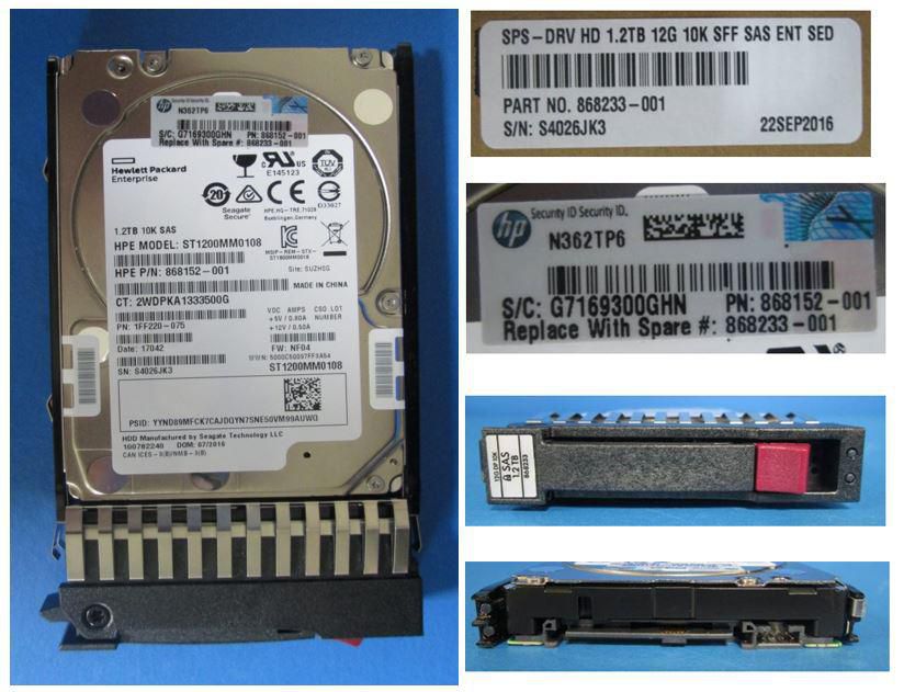 HP ENTERPRISE HD 1.2TB 12G 10K SFF SAS ENT