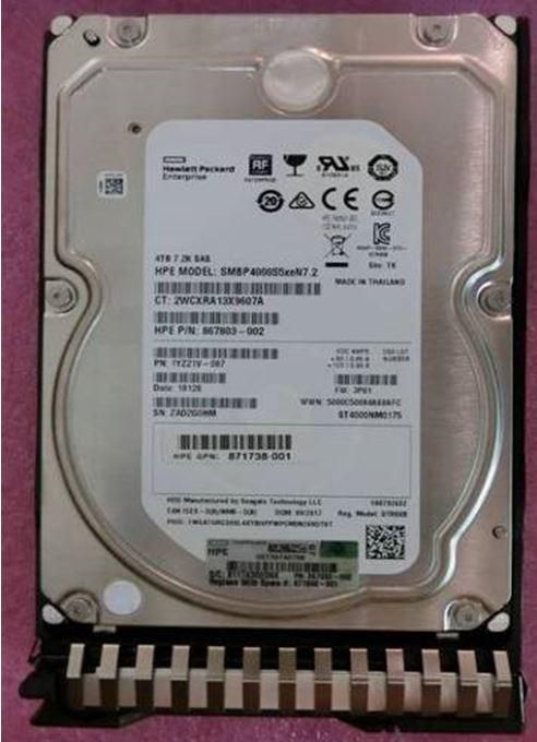Hewlett-Packard-Enterprise 871868-001 DRV 4TB HDD SAS 6G 7.2K 